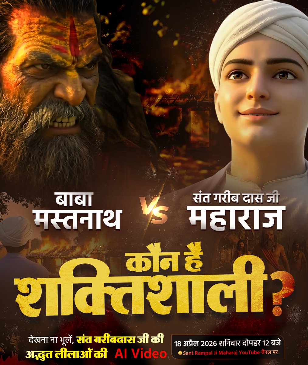 बाबा मस्तनाथ vs संत गरीबदास जी महाराज | कौन है शक्तिशाली? चौंकाने वाला सच!

देखिए 18 अप्रैल 2026 को दोपहर 12 बजे 📺 Sant Rampal Ji Maharaj YouTube चैनल पर
