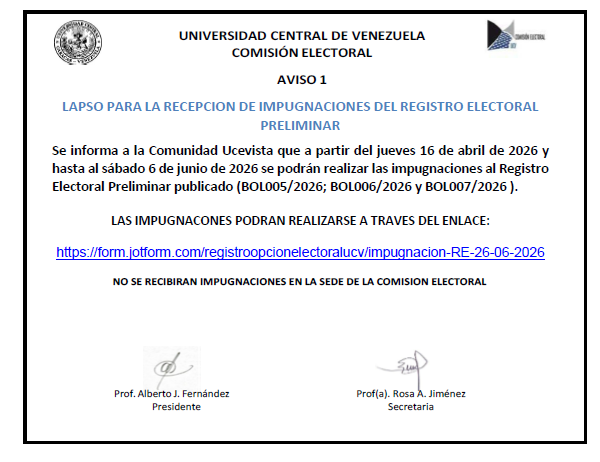 Comisión Electoral UCV tweet media