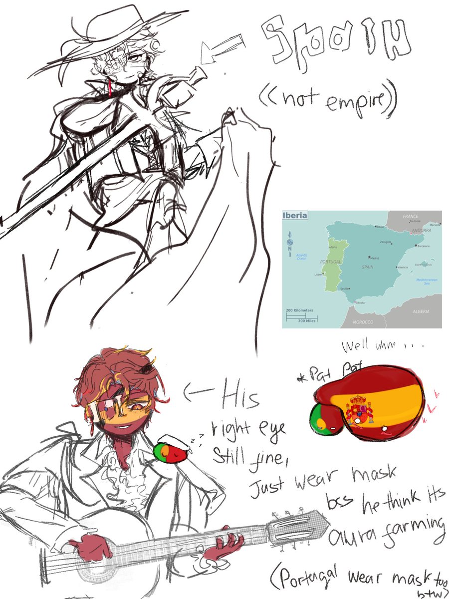 Otp 
I love them but my mental health such a mess right now, wish I could feel well soon to draw them. Love SpaPor sm...
#SpaPor 
#countryhumansportugal 
#countryhumansspain