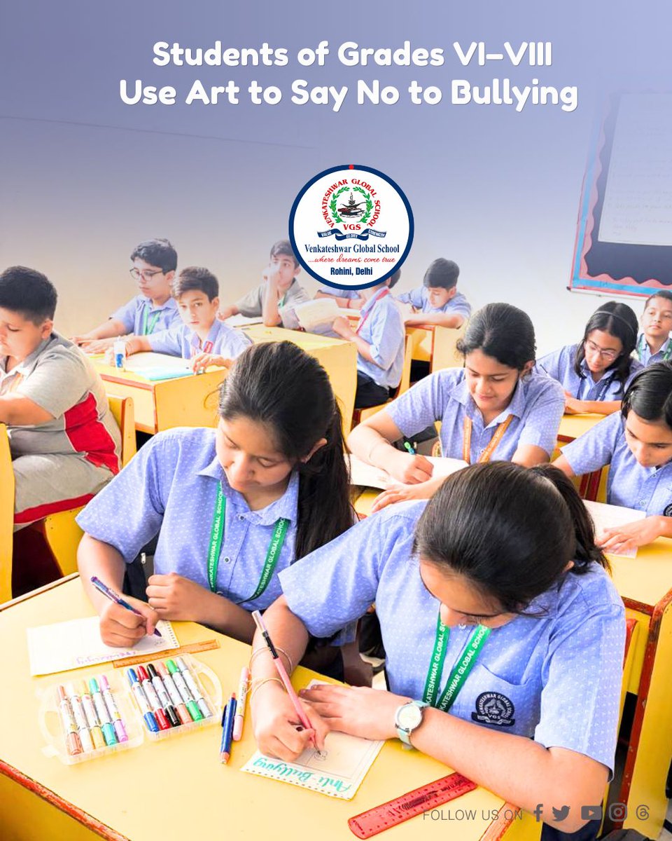 VenkateshwarGl1's tweet image. *Students of Grades VI–VIII Use Art to Say No to Bullying*

@svisdwarka @vssraipur @VenkateshwarWo1

#schoollife #school #top10school  #delhibestschool