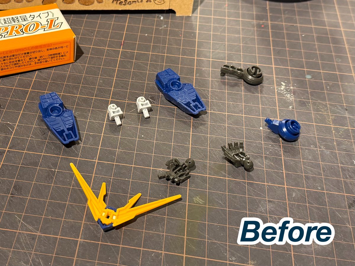 BB戦士ffνガンダム進捗
昼休憩模活🔥エポパテしっかり硬化したので切削＆ヤスリ掛け
まだ粗いけど形は見えてきた👍ここから丁寧に表面処理していきます

#ガンプラ #νガンダム #SDガンダム #模型好きと繋がりたい