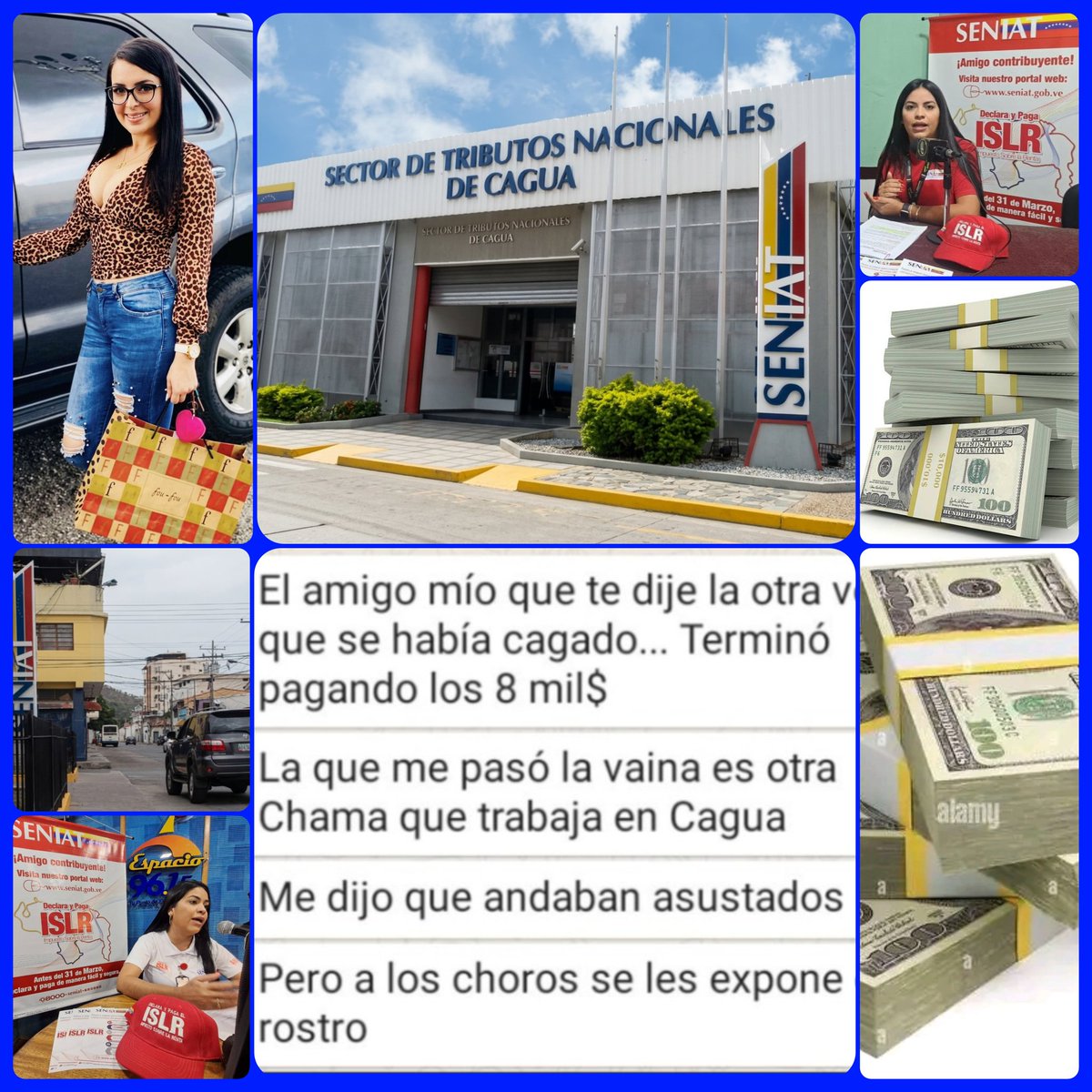 🚨¡LA RED DE LOS TOYOTIKS EN CAGUA/ARAGUA!
Karling Blanco Fiscal Regional del SENIAT es el azote de los comerciantes. Antes supervisaban cada 5 años, ahora cada 3 meses para cobrar vacunas de $8.000 mil. 
!Son mafiosos que se hacen millonarios con el trabajo y el sudor ajeno!🤷😡