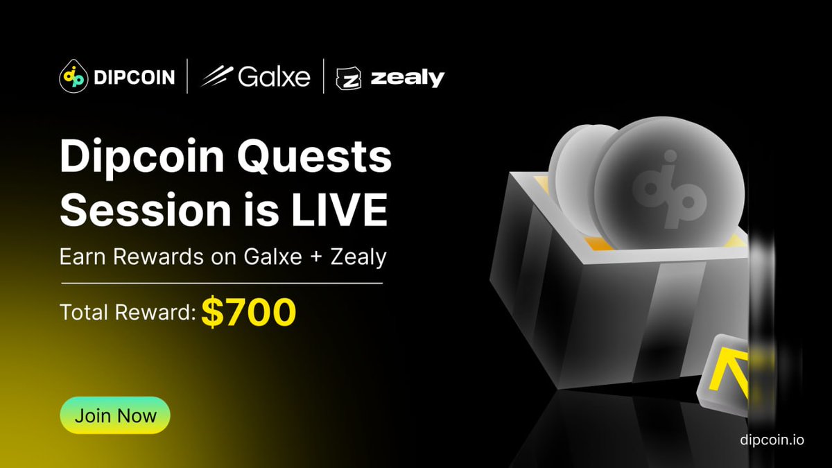 DipcoinLabs's tweet image. Dipcoin Community Quests are LIVE 🔵
🎁 $700 in rewards across Galxe + Zealy. Complete quests. Trade perps. Earn rewards.

👉 Galxe: app.galxe.com/quest/XGDUTu4s…
👉 Zealy: zealy.io/cw/dipcoin/que…
Just 3 weeks. Don't miss it.

🗓 Campaign will end at April 30 -  UTC
#Dipcoin #Sui #DeFi
