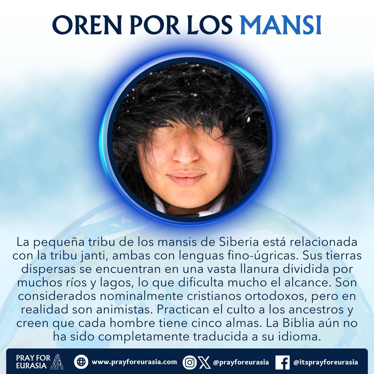 prayforeurasia's tweet image. 📌 Ora por la traducción completa de la Biblia a la lengua materna de los Mansi, y que Su Palabra sea alimento para sus almas hambrientas.

📲 Download the Pray for Eurasia app on Google Play and the App Store!

#prayforeurasia #unreached #missionstrip #greatcommision #missions