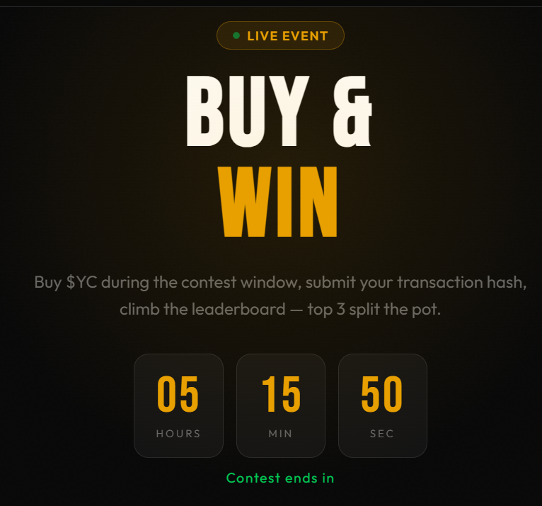Yellowcatz_'s tweet photo. Hello Catz 🟡🐾

@Yellowcatz_  buy contest is still live but tick tock mofocatz 

3 ways to win in the $YC Buy Contest 🎡

🥇 1st — 40% of the pot
🥈 2nd Place — 20% of the pot
🥉 3rd Place — 10% of the pot

🎡 Fortune Wheel (30%) every entry gives you spins for extra rewards
⏳ Time is ticking-limited contest window
💡 More players = bigger prizes
💡 More tickets = better odds + more spins
The pool is already building… early cats always eat first 👀

👉 https://t.co/ubi4M8cvpQ

Buy. Spin. Climb. Win. 🟡 #YC