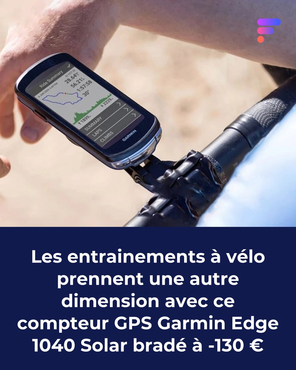 Frandroid's tweet image. Cyclistes de tout bords : le compteur GPS Garmin Edge 1040 Solar avec charge solaire et navigation ultra précise est à -130€ juste ici 🔥#bonplan
👉 l.frandroid.com/NVb