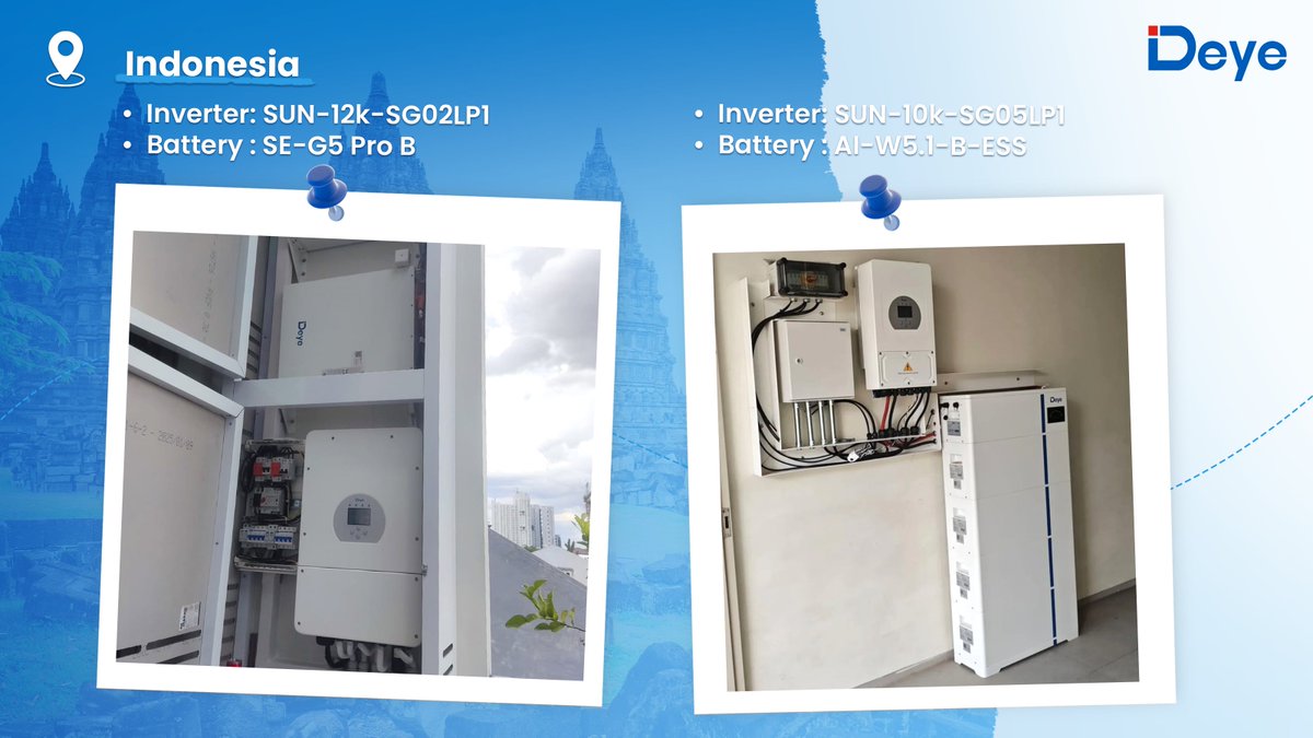 Deye_Inverter__'s tweet image. ⚡🇮🇩 Powering Homes &amp;amp; Businesses in Indonesia!
Deye’s ESS installations deliver reliable backup &amp;amp; energy independence across residential &amp;amp; C&amp;amp;I sectors.
Powering a greener, smarter energy future.
#Deye #ESS #Indonesia #EnergyStorage