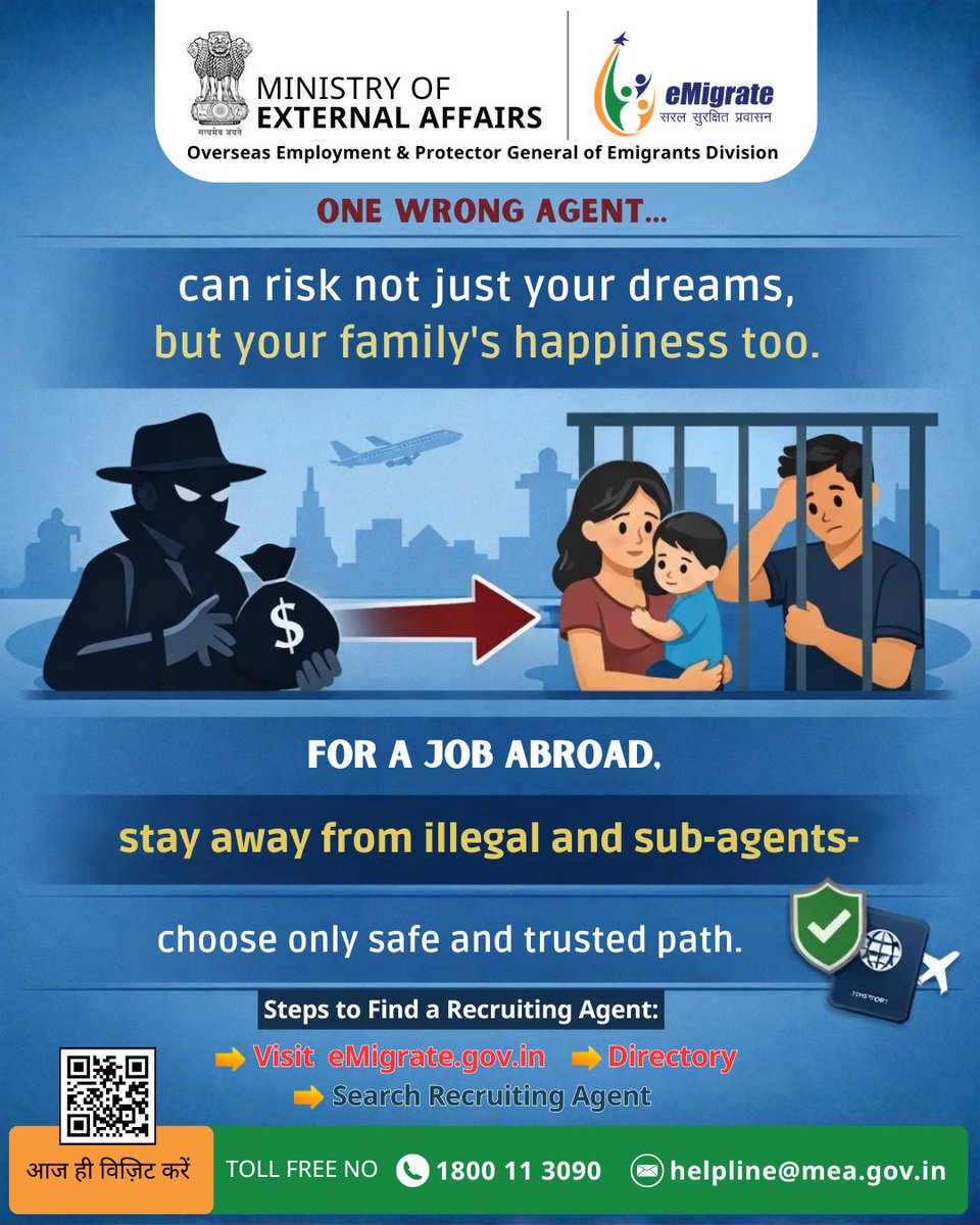 ProtectorGenGOI's tweet photo. Don’t risk your dreams on illegal agents. 🛑

Protect your family's happiness by choosing only safe and trusted channels for jobs abroad.
Stay away from illegal / sub-agents and verify every opportunity through official government portals.
Follow steps in creative to verify RA. https://t.co/bW5dXNqPci