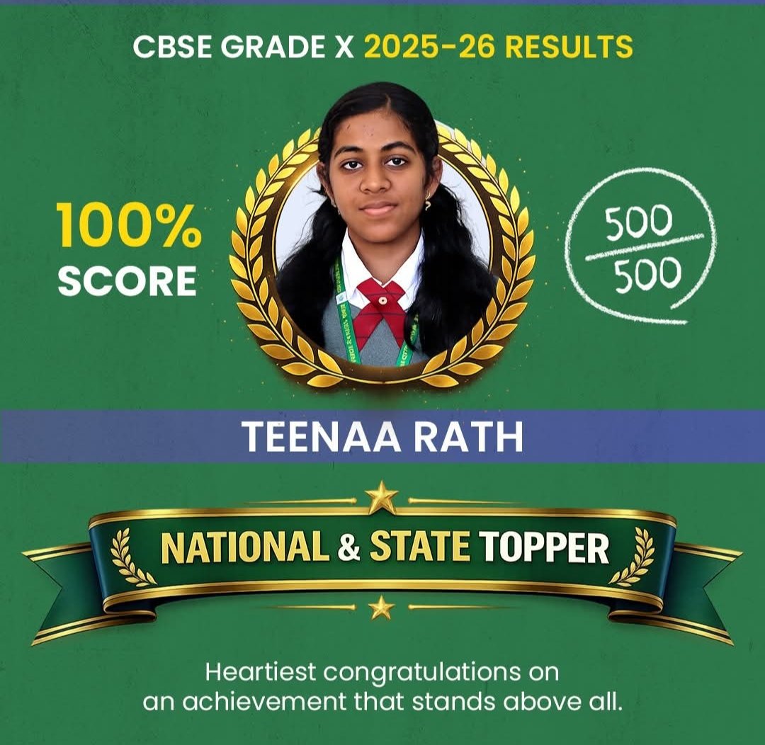 nasimoverseas's tweet image. #Congratulations  A moment of unmatched pride! 

Teenaa Rath achieves a perfect 500/500 in CBSE Grade X 2025–26, emerging as National &amp;amp; State Topper. Mother’s Public School 🎓✨