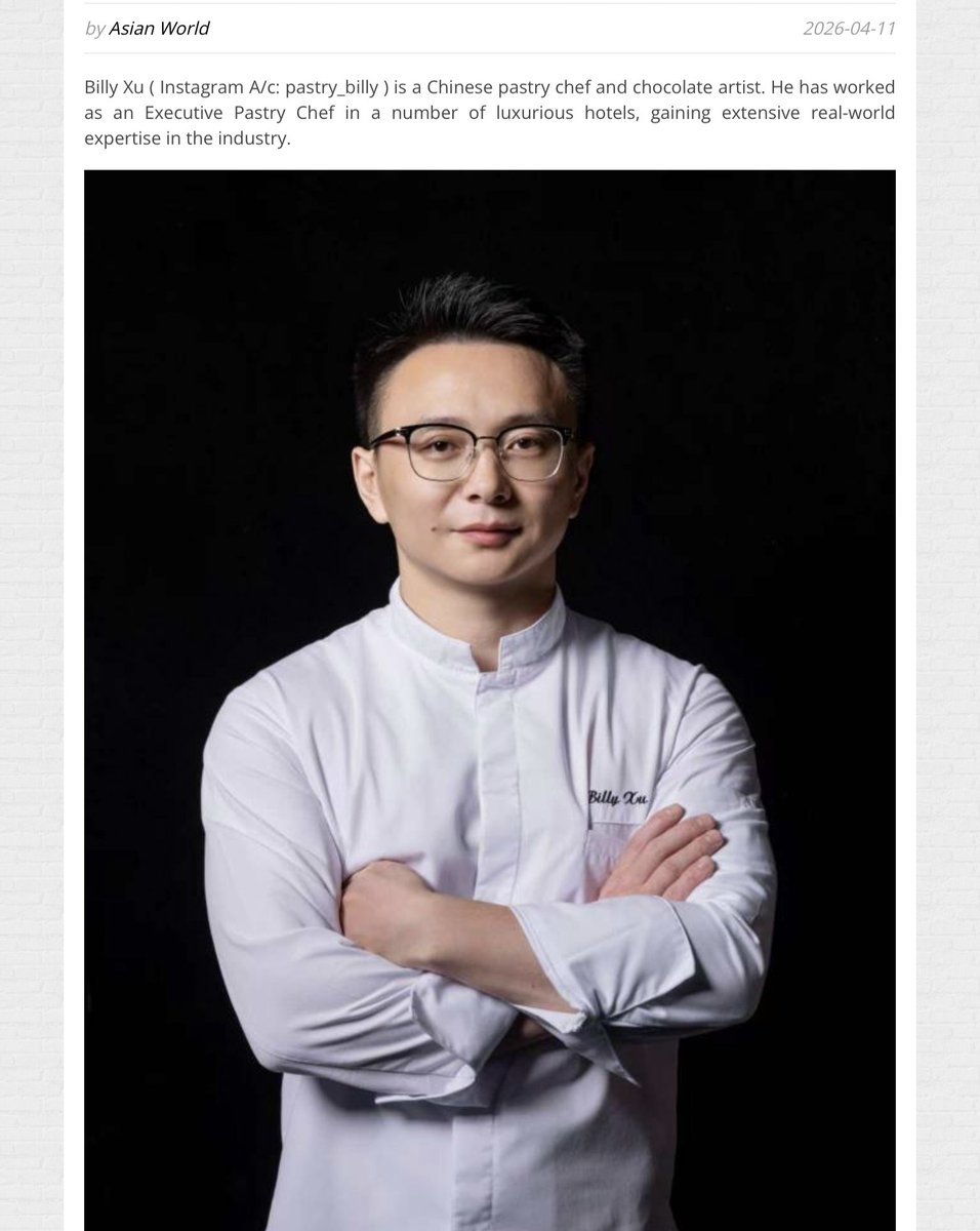 mohd_ridakhan's tweet image. My food article: An interview with a Chocolate Artist Chef Billy from China for @AsianWorldNews Newspaper Birmingham UK. Please read his full interview on the newspaper website.
#food #chef #cheflife #aviationauthor #foodie