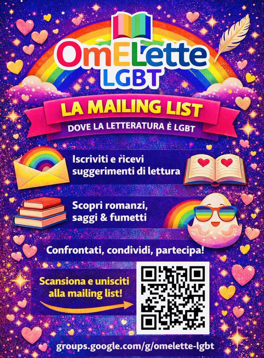 daniloruocco's tweet image. Chiedi l’iscrizione a #OmELette la #mailinglist della #letteratura #lgbt