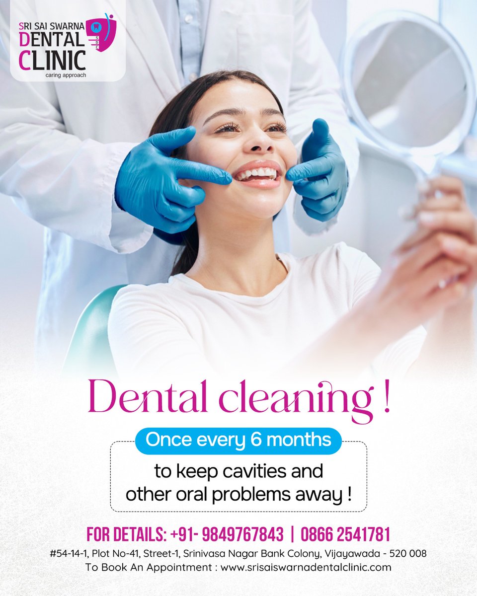 saiswarnadental's tweet image. #Painless #Dental #Treatments in #Vijayawada by #SriSaiSwarnaDentalClinic
#Expert group of #Dentists to tackle all your oral health needs, led by #DrDhirajKadiyala

Visit: srisaiswarnadentalclinic.com
or call at: (+91) 9849767843, 0866 2541781