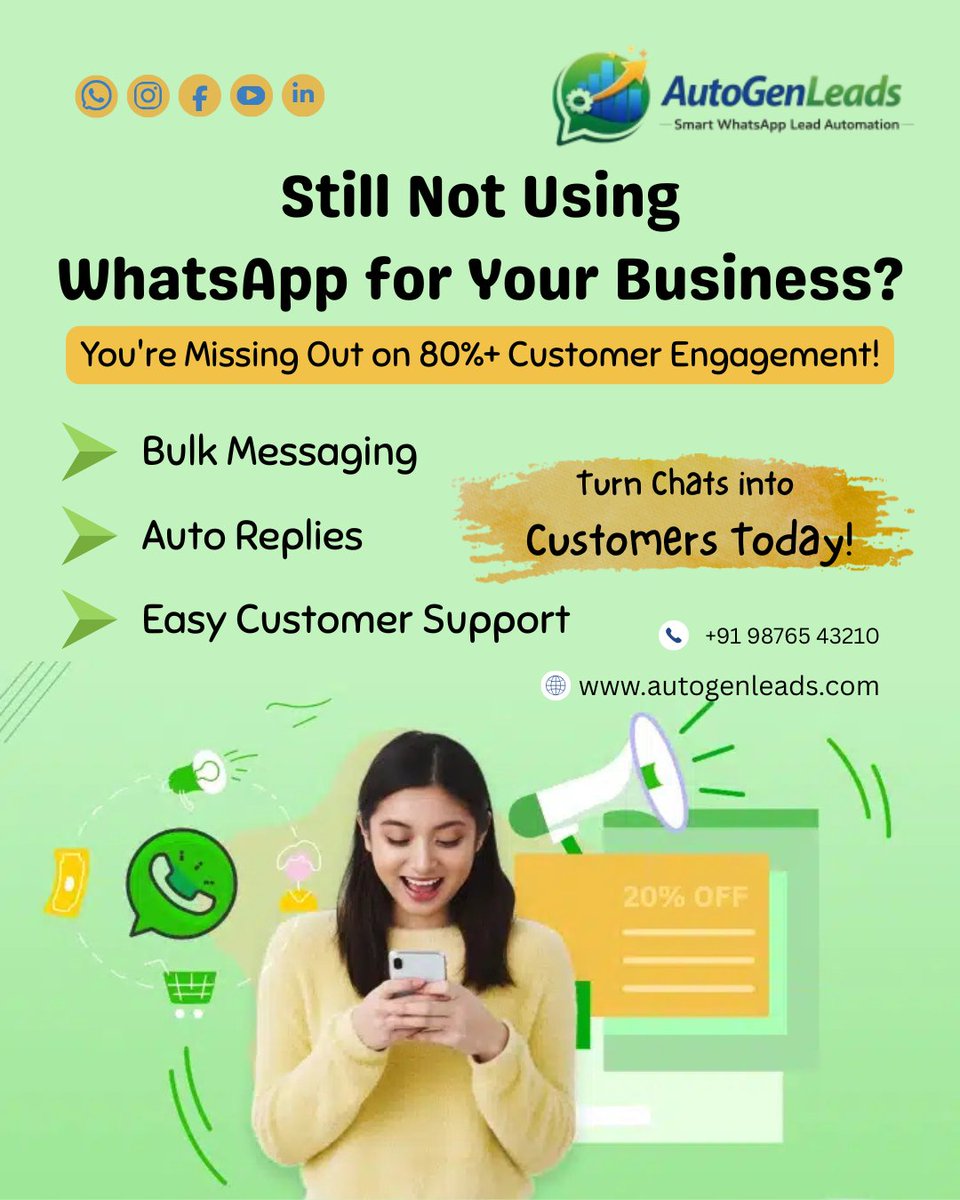 autogenleads's tweet photo. Your audience is active are you engaging them effectively? 🤔 

Upgrade your communication strategy and turn interactions into results.  

#AutoGenLeads #SmartMarketing #LeadGen #DigitalGrowth #BusinessAutomation #CustomerExperience #MarketingStrategy #SalesConversion https://t.co/xcWdzcKqIB