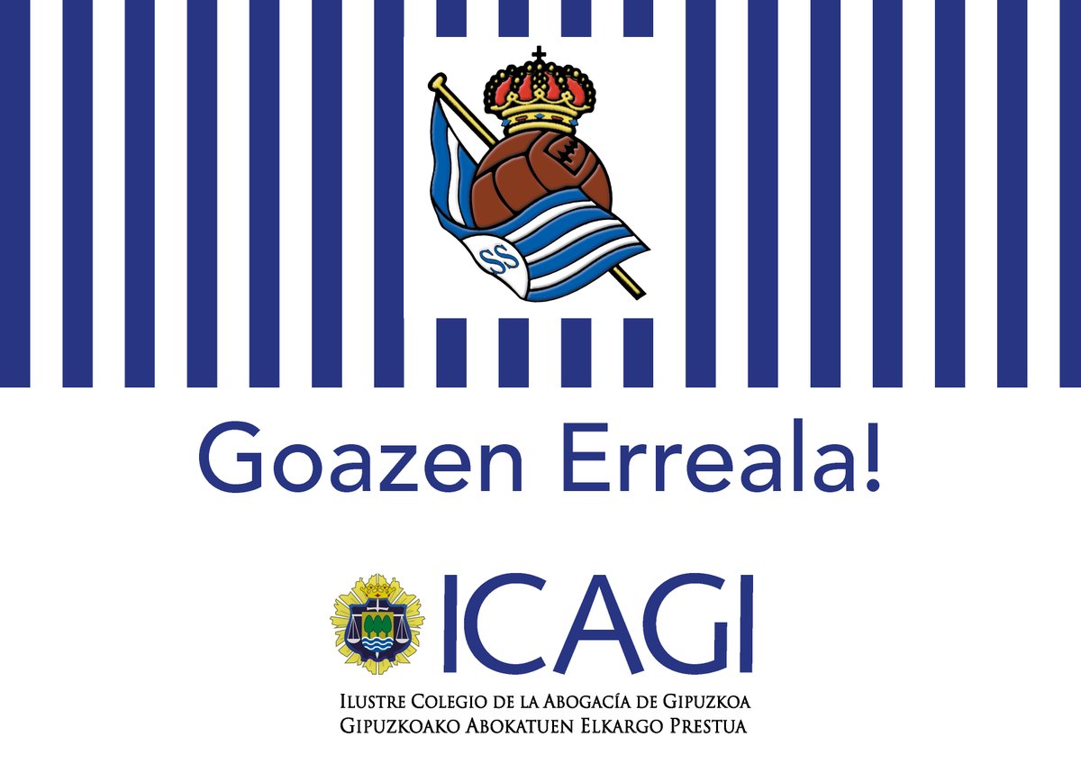 ICAGInforma's tweet photo. Desde Icagi nos sumamos a la ilusión de todo San Sebastián y Gipuzkoa. Icagitik bat egiten dugu Donostia eta Gipuzkoa osoaren ilusioarekin. Goazen Erreala! https://t.co/dTW2o5WQ45