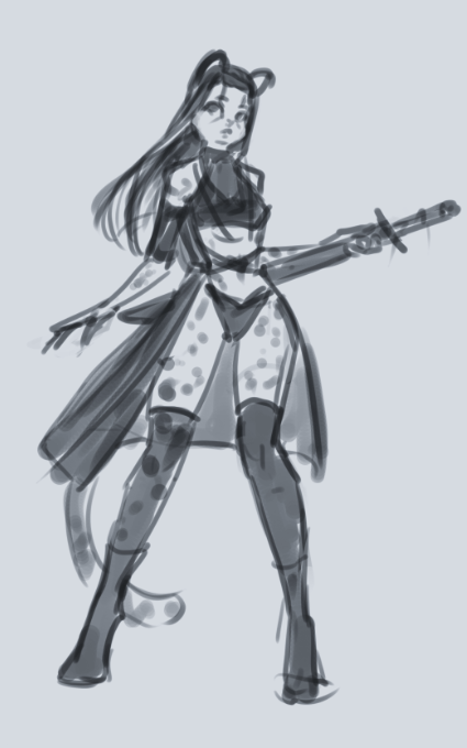 Two_Shan_art's tweet image. sketch vs final #ocelotgirl #sketchvsfinal #sketchart #draweveryday