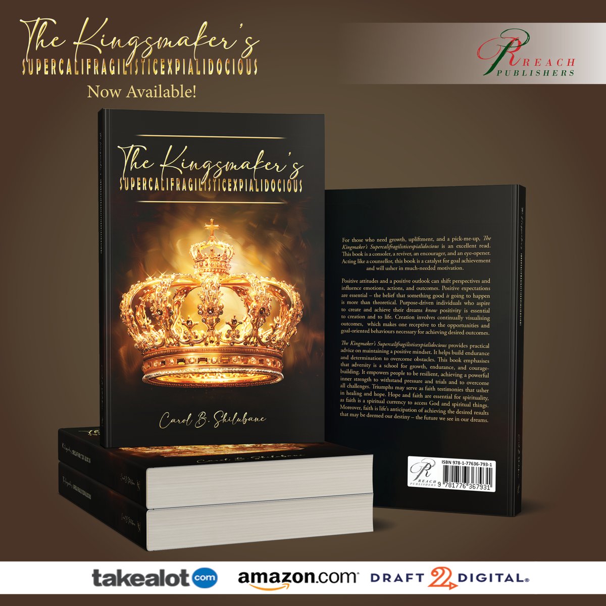 ReachPubNow's tweet image. The Kingmaker’s Supercalifragilisticexpialidocious is a guide to overcoming adversity through faith, resilience, and a positive mindset.
Transform your challenges into opportunities for growth.
🌐thekingmaker.org

#Resilience #FaithAndGrowth #PositiveMindset