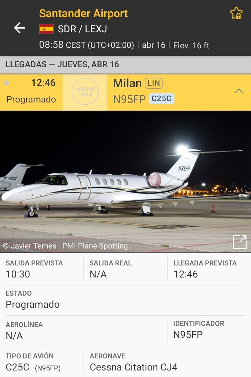 AParayas's tweet image. ✈️ AVIACION PRIVADA 

Hoy el #Aeropuerto Seve Ballesteros  - #Santander recibe 4 vuelos privados según podemos ver en @flightradar24 

🛬 Llegadas desde 👇

#Niza 
#Helsinki
#Madrid
#Milán #Linate