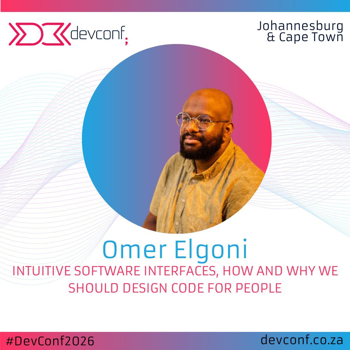 devconfza's tweet photo. Often described as both the guy who makes the bugs and the guy who fixes the bugs, Omer Elgoni will explore how to design libraries, components, and APIs that developers enjoy using. #DevConf 
 https://t.co/0AK4frA4V9 https://t.co/wDIZXBLqXp