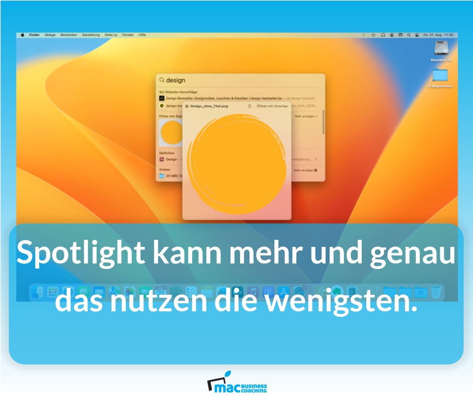 Quick Look eines gefundenen Inhalts aus den Spotlight-Suchergebnissen heraus [mit Video]

So geht’s >> mac.bz.it/z659d

#apple #mac #iphone #ipad #aufgeraeumt #papierlos #schnell #produktivität #automatisierung #macbusinesscoaching #arbeitenwieinderzukunft