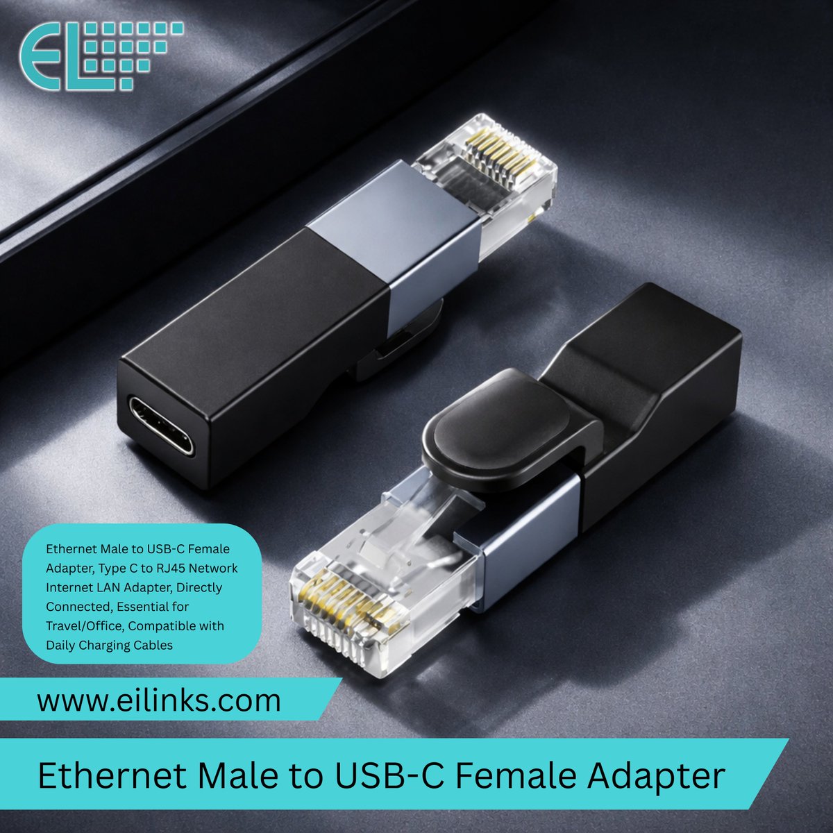 eilinks195067's tweet image. Fast. Stable. Reliable. ⚡
Upgrade your connection with our Ethernet Male to USB-C Female Adapter

✔ High-speed wired internet
✔ Plug &amp;amp; play
✔ Compact &amp;amp; durable

Say goodbye to weak Wi-Fi 🚫📶

🌐 eilinks.com/product/ethern…

#Eilinks #EthernetAdapter #USBCAdapter #FastInternet