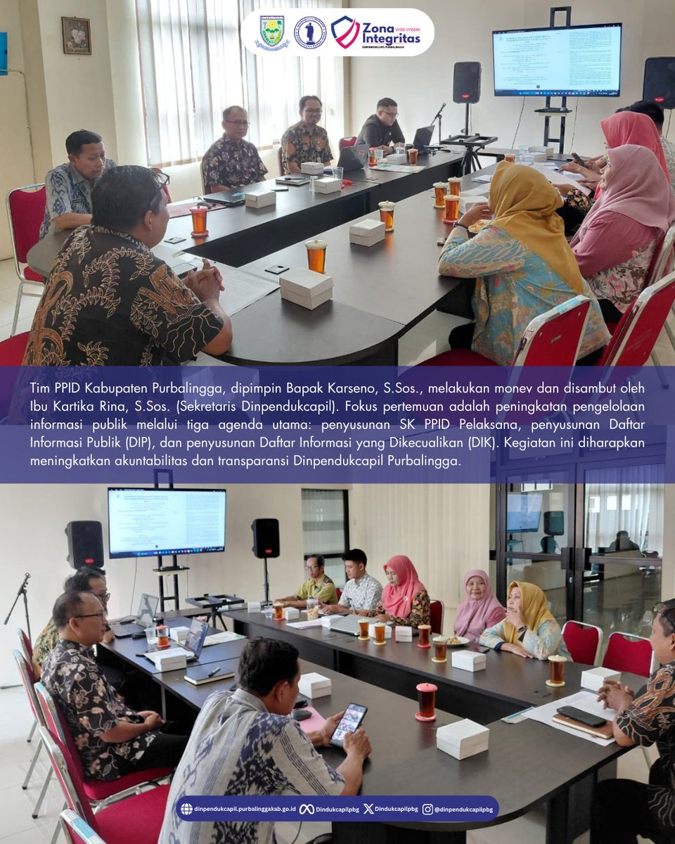 DindukcapilPbg's tweet image. 📸 Dinpendukcapil Purbalingga bersama Tim PPID Kabupaten Purbalingga untuk Monev Keterbukaan Informasi Publik! 💡

Informasi selengkapnya: dinpendukcapil.purbalinggakab.go.id/article/dinpen…

#Dukcapil #DukcapilJateng #DukcapilPurbalingga #PemkabPurbalingga #Purbalingga