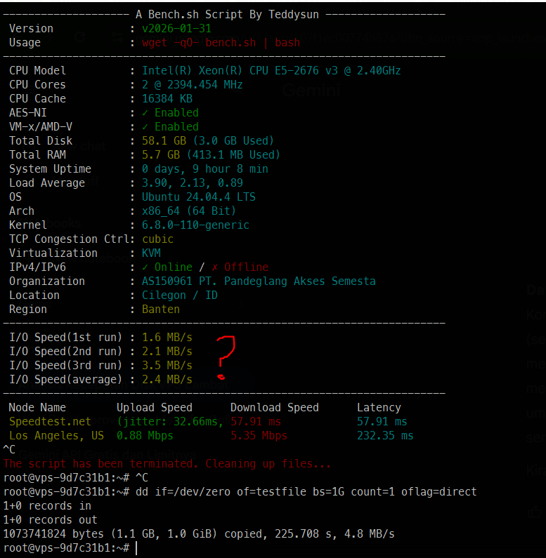 gomapsID's tweet photo. @rayqusa ini pke vps dalang ya? saya kemarin order vps dalang dan test benchmark, iops disknya kok hanya dapat 3-4 MB/s https://t.co/IEjIkvJUdO