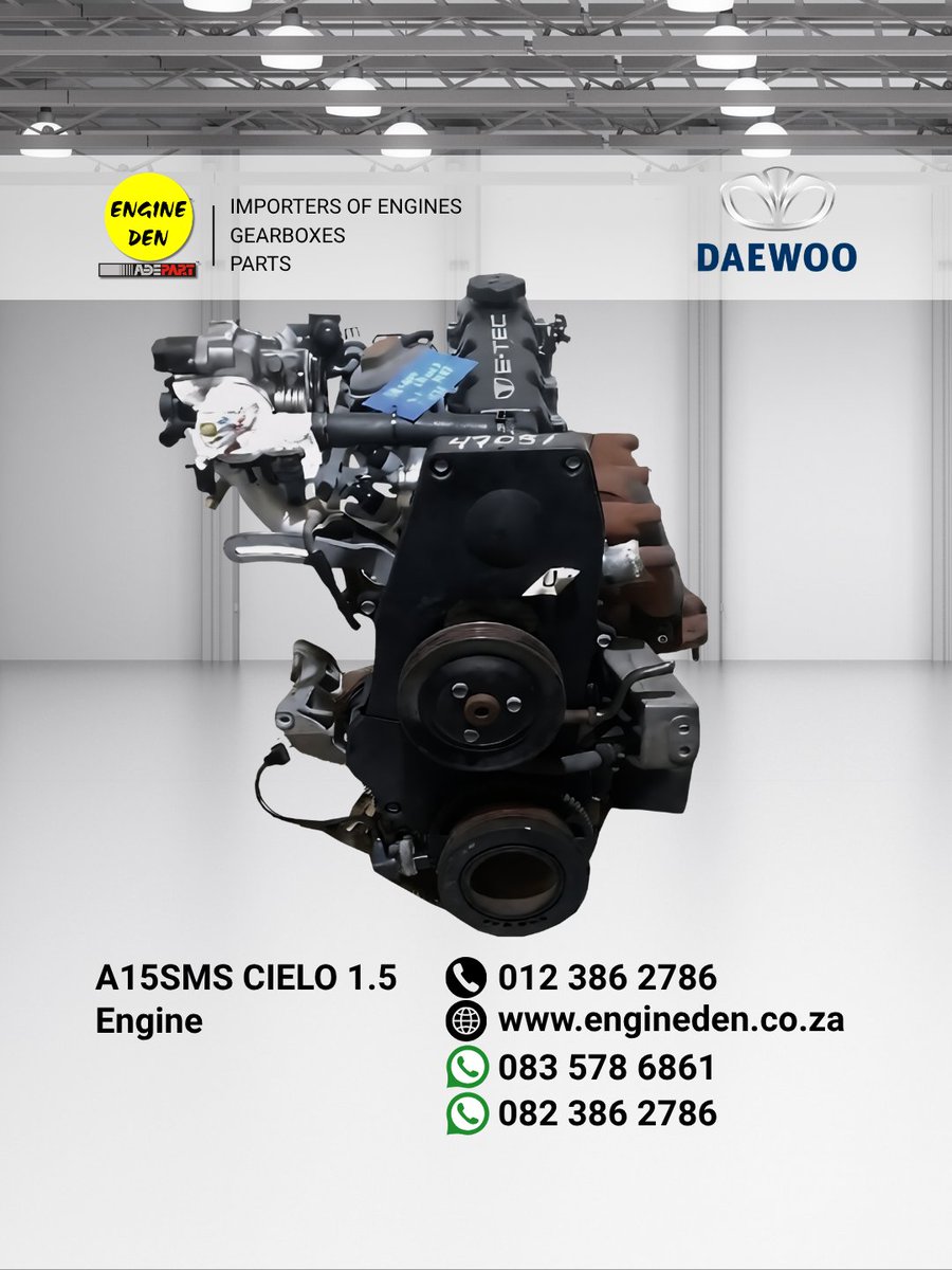 EngineDen1's tweet image. Daewoo Cielo 1.5

Reliable. Affordable.

💰 R12,500

📩 linktr.ee/engineden

#EngineDen #CarParts