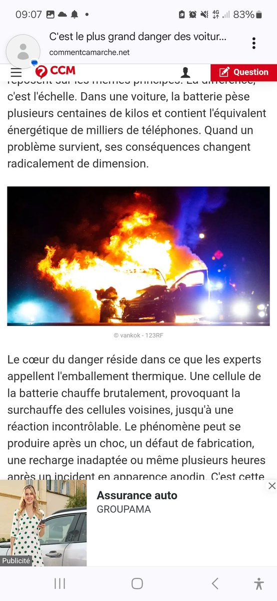 laurence1119436's tweet image. commentcamarche.net/securite/37211…
La #voiture électrique surchauffe explose #recyclage comme les #missiles sur l’#Iran Il faut juger #Macron