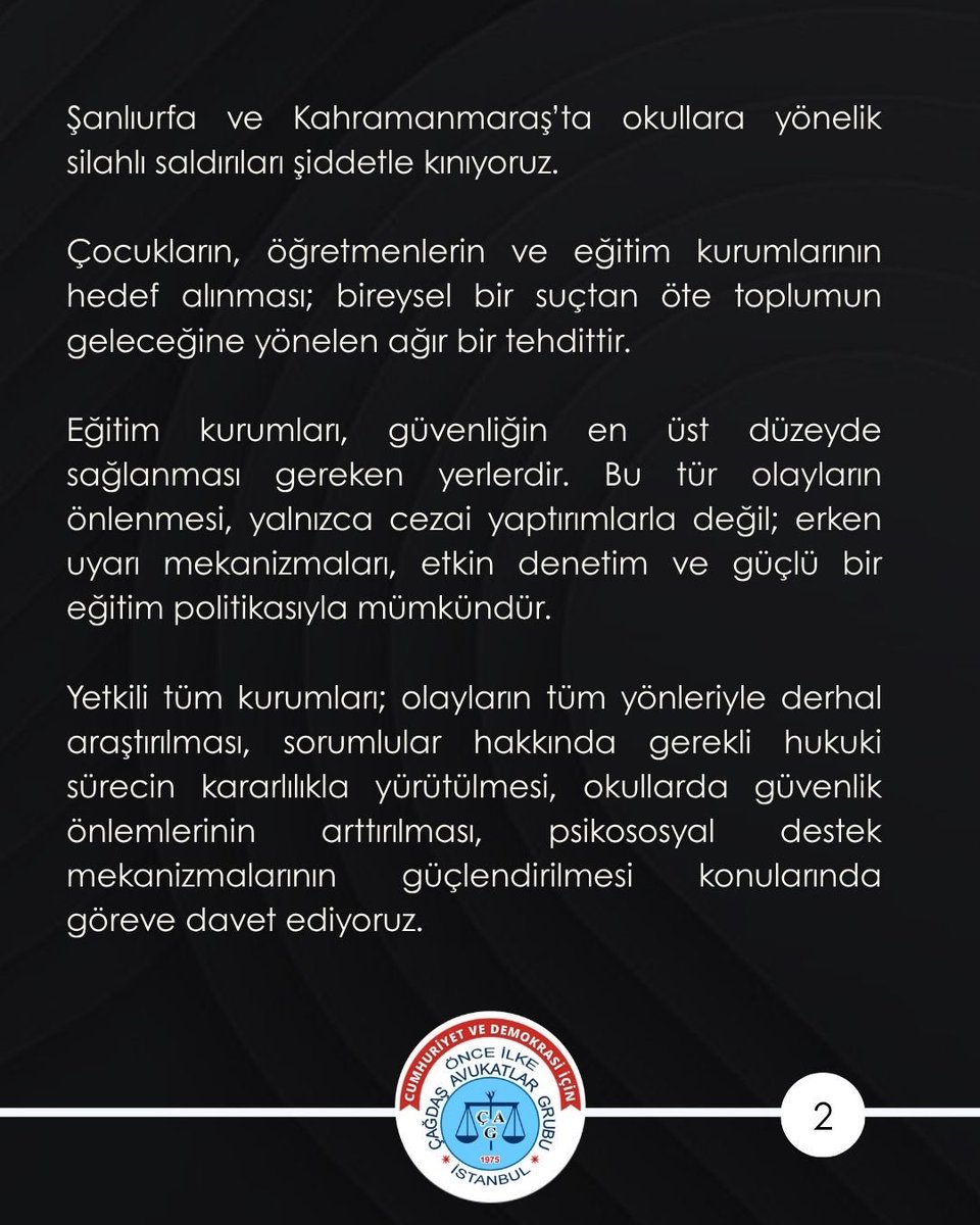 Önce İlke Çağdaş Avukatlar Grubu tweet media