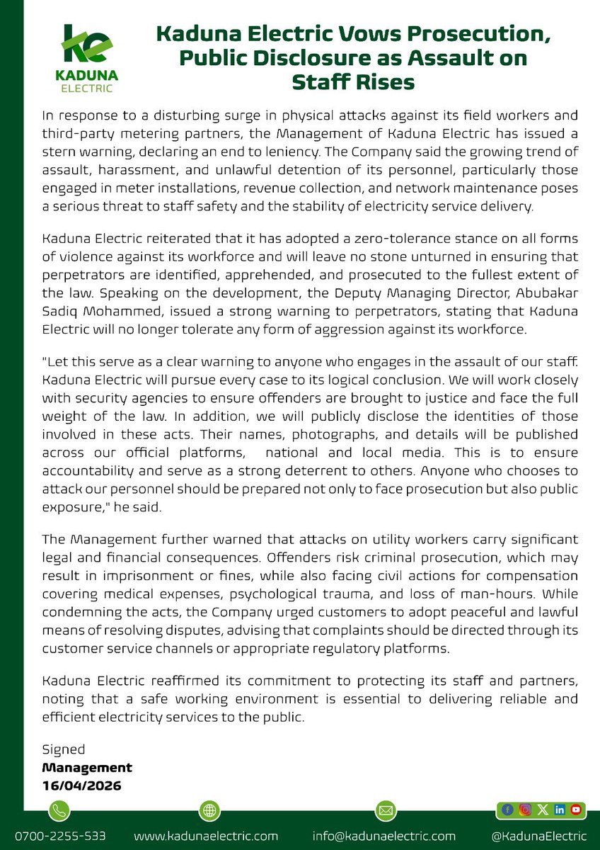 Kaduna Electric tweet media