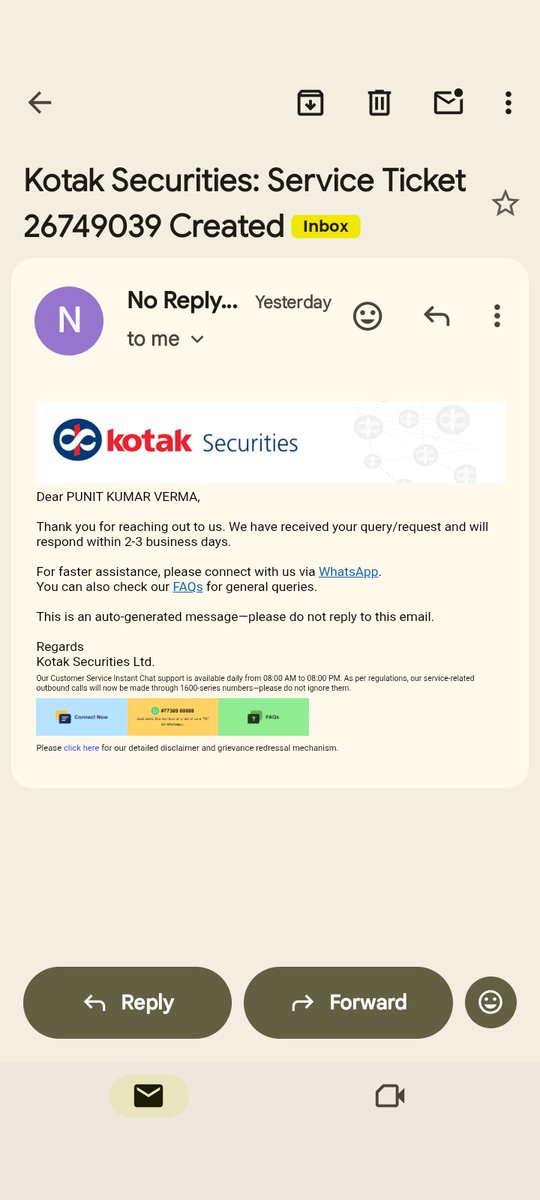 VermaPunit27373's tweet photo. @kotakneosupport @kotakneo Multiple times same request raised by the Kotak Neo team but my issue not resolve @SEBI_India pls take necessary action against.... https://t.co/SZaiJQ7Na6