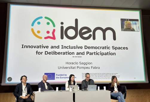 idem_EU's tweet photo. 👏Great day at #chi2026 | The CivicTech Lab, to present iDEM and participate in a very interesting debate about AI Agents and the Future of Deliberation. Challenges forward and solutions. @h_saggion @idem_EU @talnupf https://t.co/m5y0rmMOly
