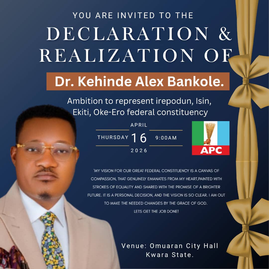 KehindeAlexbank's tweet photo. Today I will be declaring my ambition to represent my people. https://t.co/kZT3dEbWvG