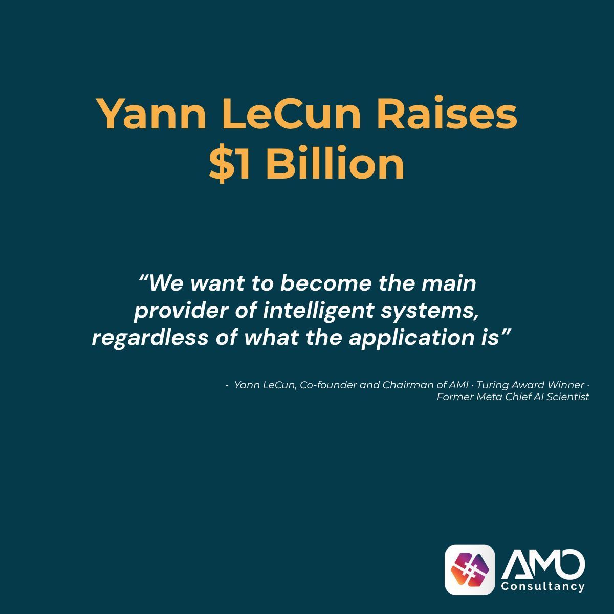 AmoConsultancy's tweet image. Yann LeCun raised $1 billion to build AI that actually understands the world.
AMI is building AI systems that process images, movement, physical interactions and environmental data, understanding the world the way humans and animals.
What is going beyond LLMs mean for you?
#AMI