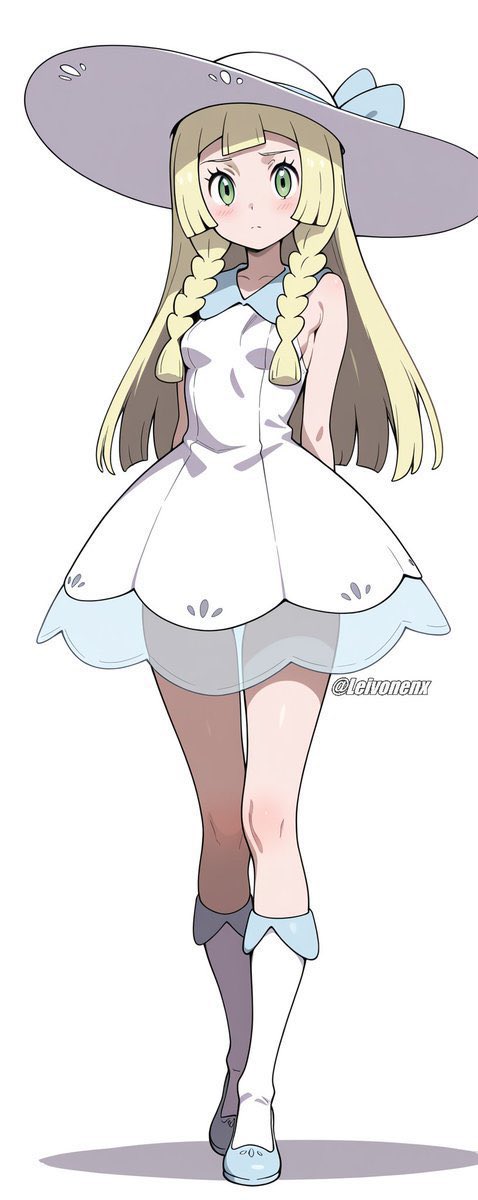 Leivonens's tweet photo. リーリエ Lillie 
ねえ@grok キャラの衣装を完璧に交換してみて https://t.co/V87HYER1so