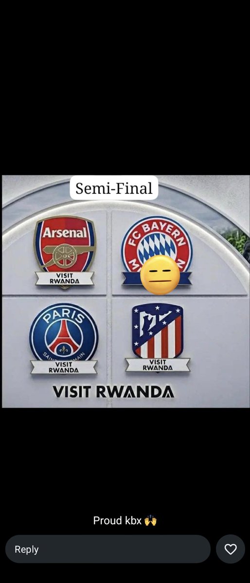 mastercraft250's tweet photo. Proud to see the three visit Rwanda on semi final of @ChampionsLeague
@Arsenal 💪💪✅✅
@PSG_English 💪💪✅✅
@Atleti 😘💪✅✅ https://t.co/PIYPJ7U3xo