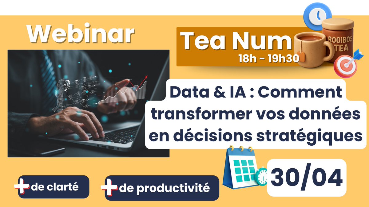 CCI_95's tweet image. 📊 Webinar Tea Num’ – Data &amp;amp; IA
🗓 30 avril 2026 | ⏰ 18h00–19h30
Passez du « je pense » au « je sais » : structurez vos données, identifiez les signaux clés et pilotez avec précision grâce à l’IA.

👉 entreprises.cci-paris-idf.fr/webinars/ateli…

#Data #IA #PME #Pilotage
@PKuchly57
@CCI_Paris_IdF