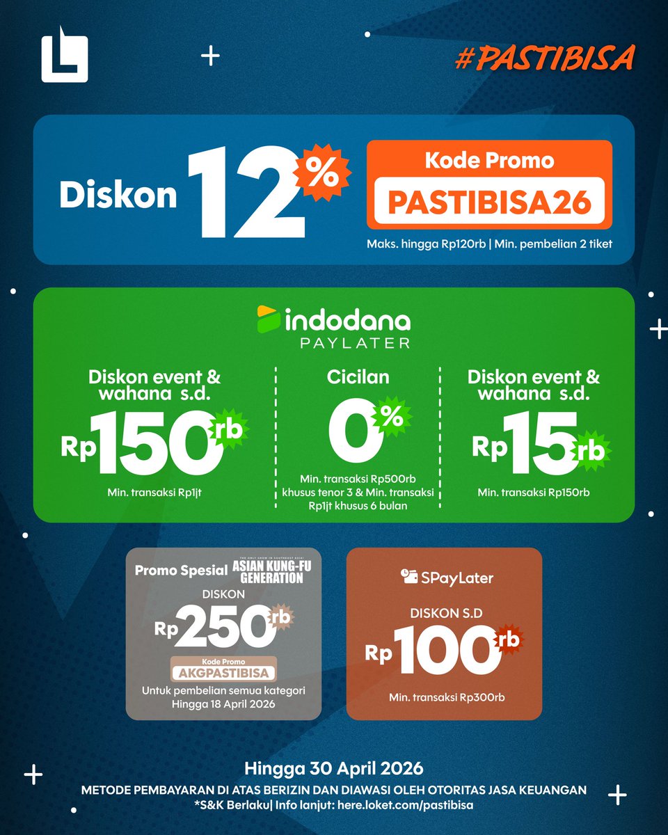 loketcom's tweet image. Semua tiket event-event ini bisa kamu beli sekarang juga, langsung klik here.loket.com/eotw2026loktw✨ #PASTIBISA bikin weekend kamu makin seru kalau dateng ke event-event ini! 🤩

#LOKET #Loketcom #Event2GoThisWeek