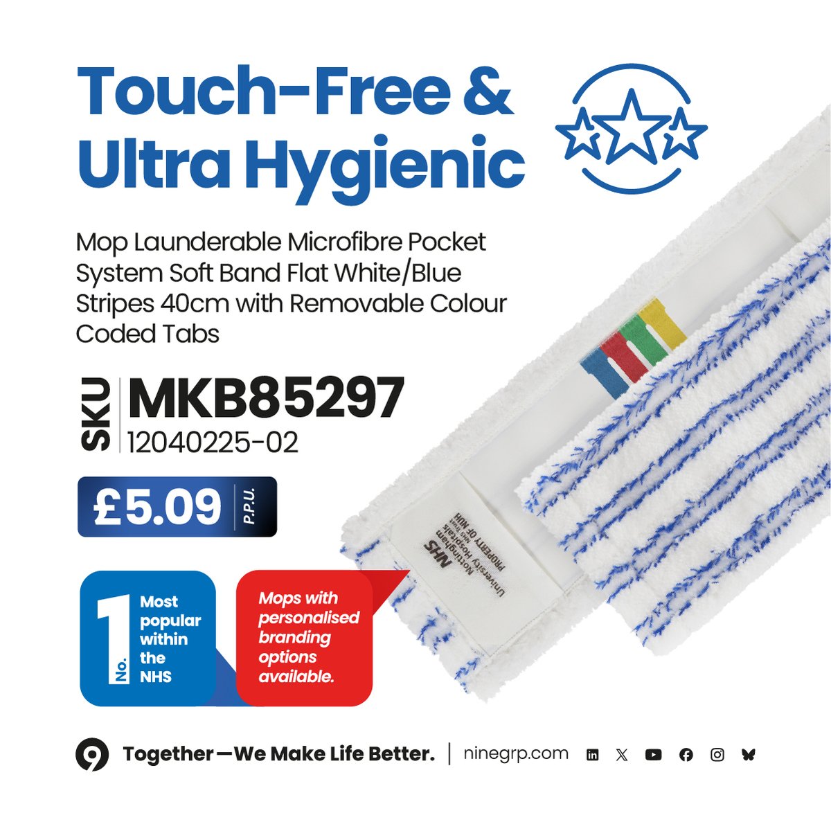 Smart Savings in action.
 
A touch-free, ultra-hygienic microfibre mop system — trusted across NHS environments for consistent, reliable cleaning.
 
ninegrp.com/tts-pocket-sys…
 
‘Together — We Make Life Better.’
 
#NHSProcurement #HealthcareFacilities