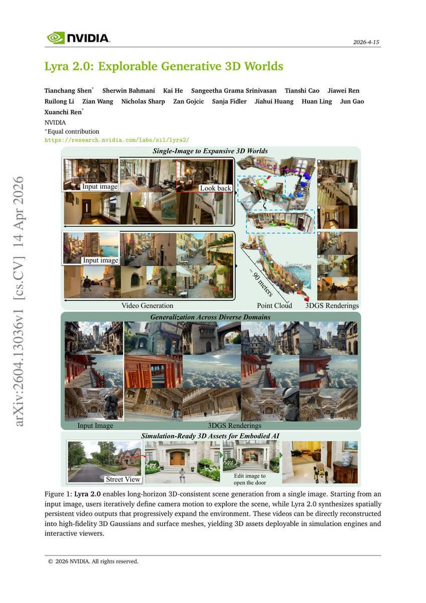 NVIDIA just released Lyra 2.0 — single-image to explorable 3D world ...