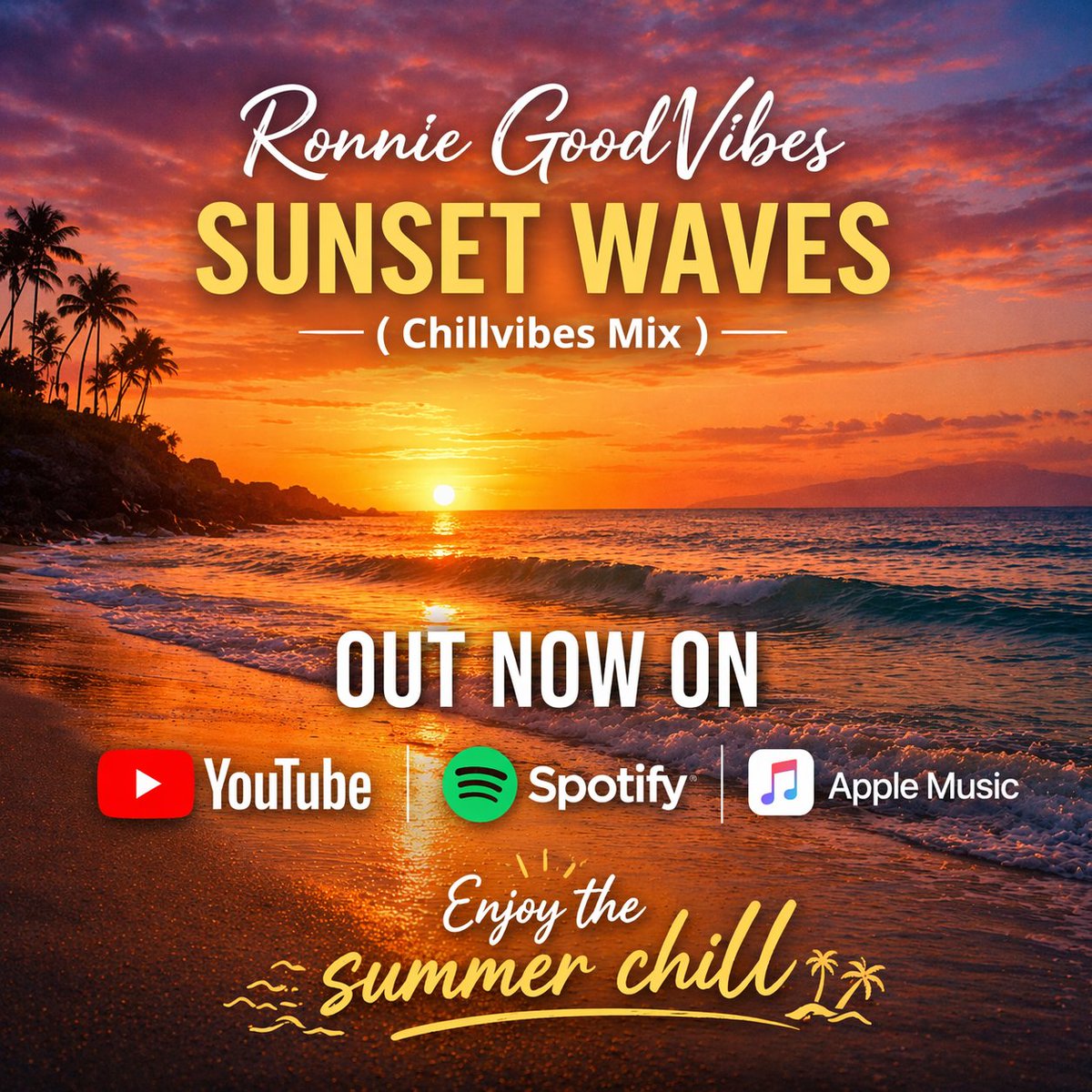 TheDutchdutcher's tweet image. Out now on all major streaming platforms 🌅🎶
Ronnie GoodVibes – Sunset Waves (Chillvibes Mix)

Now streaming on YouTube, Spotify &amp;amp; Apple Music.
Turn it up, catch the sunset, and enjoy the summer chill ☀️🌊

#OutNow #NewMusic #NowStreaming #Spotify #AppleMusic #YouTubeMusic