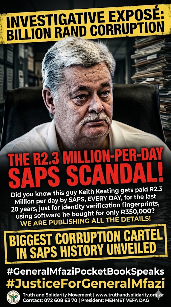 ### **Media Statement**

**FOR IMMEDIATE RELEASE**

**Truth and Solidarity Movement Calls for Full Disclosure on Billion-Rand SAPS Procurement Cartels**

**CAPE TOWN, SOUTH AFRICA** – The Truth and Solidarity Movement, under the leadership of President Mehmet Vefa Dag, officially