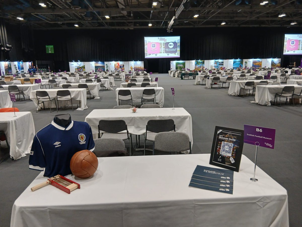 SFootballMuseum's tweet photo. We're delighted to be at VisitScotland Connect event today @SECGlasgow, thanks to @MuseumsGalScot Museums Futures programme. Looking forward to meeting trade &amp; travel partners from across the globe! Come say hi!

#VisitScotlandConnect @VisitScotNews @neal_ross @andy_memories https://t.co/nwgpuDgUk3