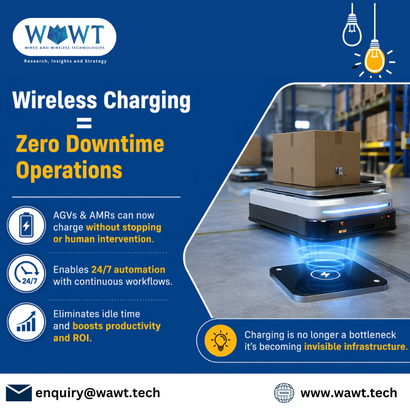WaWTech's tweet image. ⚡ What if your operations never had to stop… even for charging?

At WAWT, we explore latest innovations in wireless power, industrial automation, and EV charging ecosystems to help businesses stay ahead.
🌐 Visit: wawt.tech
#WirelessCharging #AGV #AMR #WAWT