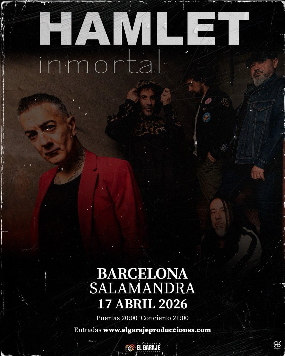 Hamletband's tweet photo. Este viernes en Barcelona https://t.co/mXSJaQxeCn