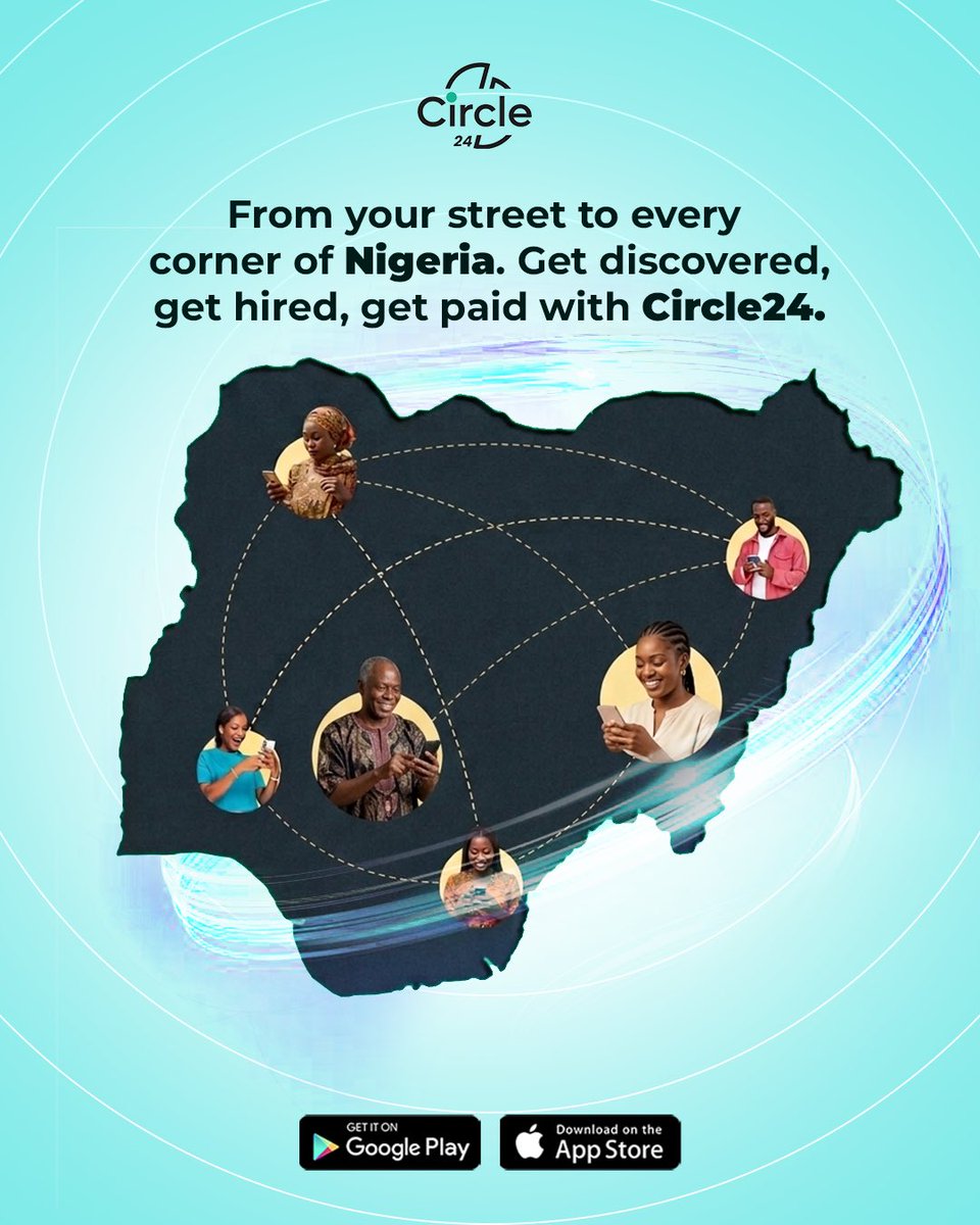 circle24_'s tweet photo. From your street to every corner of Nigeria 🇳🇬
Get discovered, get hired, get paid.

Connecting service providers with people who need them — fast, trusted, and nationwide.

#Circle24 https://t.co/deKMAJiZXi