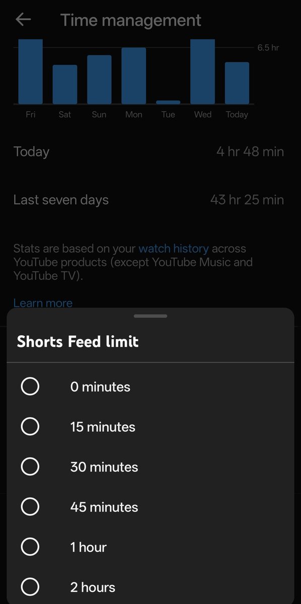 AnantapurBO's tweet image. You can finally disable Shorts on #YouTube 👀

Go to: Settings → Time Management → Shorts Feed Limit → Set it to 0 min

No more endless scrolling 🙌
Have you tried it yet?

#YouTubeTips #Productivity #TechTips