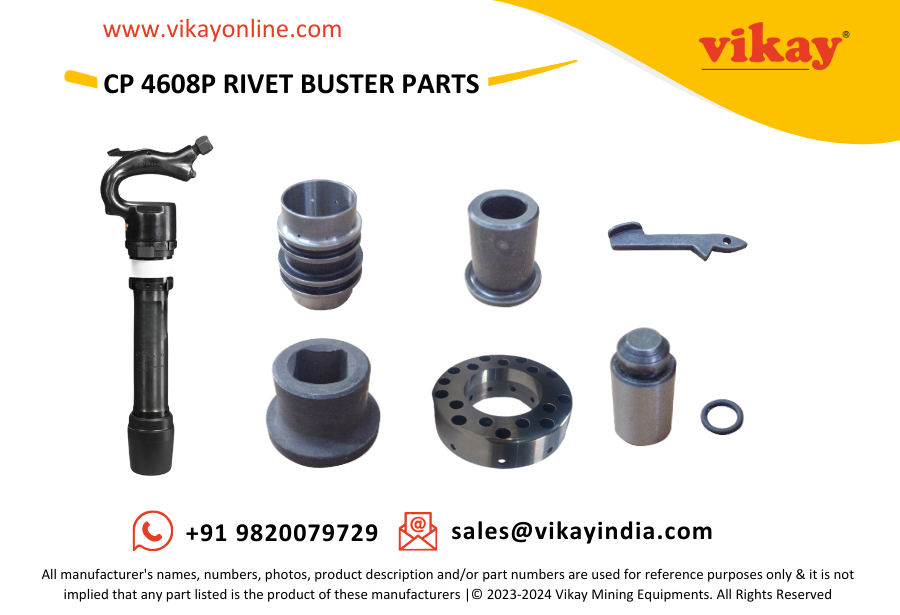 Vikay Mining Equipments is a worldwide distributor of OEM quality Cp 4608P Chicago Pneumatic Rivet Buster Parts suitable for CP 4608P Rivet Buster from India.

Vikay Mining Equipments
Product Link: vikayonline.com/product/cp-460…
Email: sales@vikayindia.com
WhatsApp: +91 98200 79729