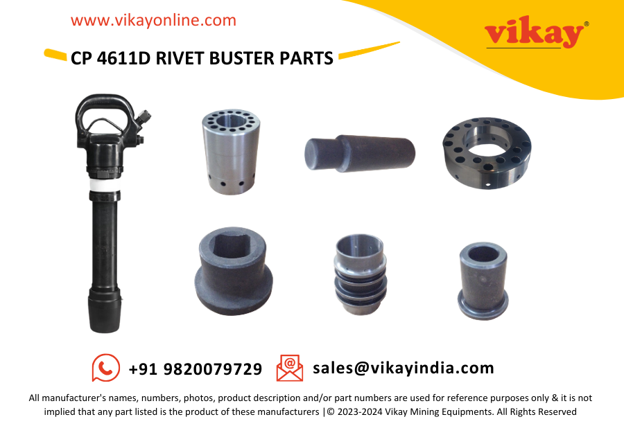 Vikay Mining Equipments is a worldwide distributor of OEM quality CP 4611D Chicago Pneumatic Rivet Buster Parts suitable for CP 4611D Rivet Buster from India.

Vikay Mining Equipments
Product Link: vikayonline.com/product/cp-461…
Email: sales@vikayindia.com
WhatsApp: +91 98200 79729