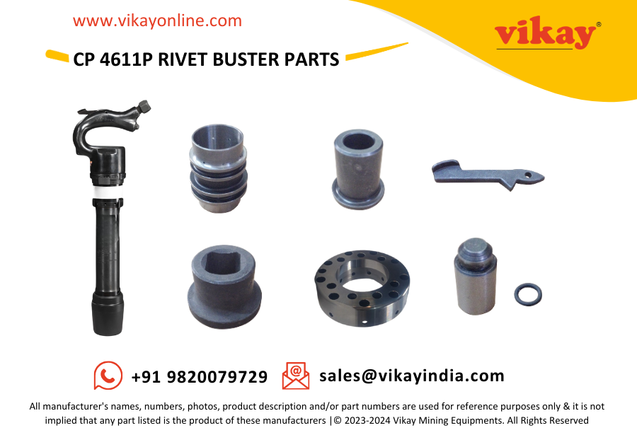 Vikay Mining Equipments is a worldwide distributor of OEM quality CP 4611P Chicago Pneumatic Rivet Buster Parts suitable for CP 4611P Rivet Buster from India.

Vikay Mining Equipments
Product Link: vikayonline.com/product/cp-461…
Email: sales@vikayindia.com
WhatsApp: +91 98200 79729